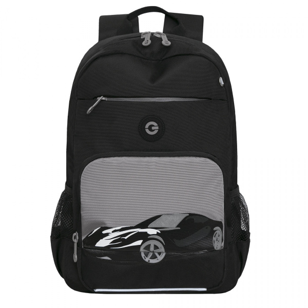 Рюкзак Grizzly, 25*40*13см, 1 отделение, 4 кармана, анатомическая спинка, черный-серый RB-355-1/2