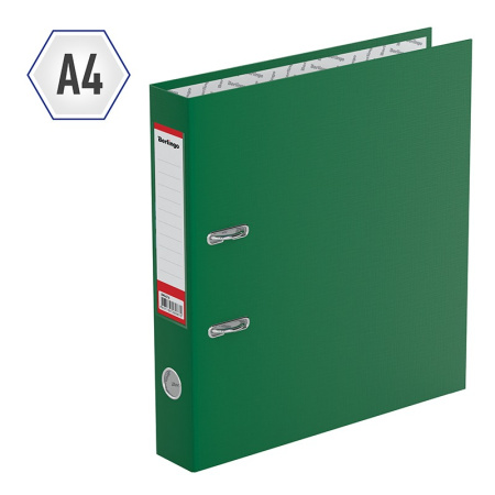 Папка-регистратор 50мм. BERLINGO бумвинил с карманом зеленая (AM4616)