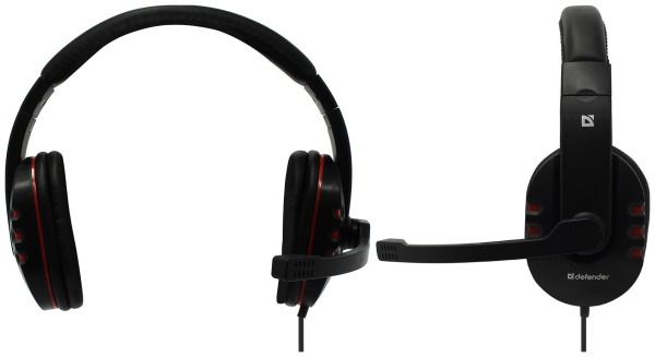Игровая гарнитура Defender Warhead G-160 мониторные, 32Ом, 106дБ, кабель 2.5м, Black-Red
