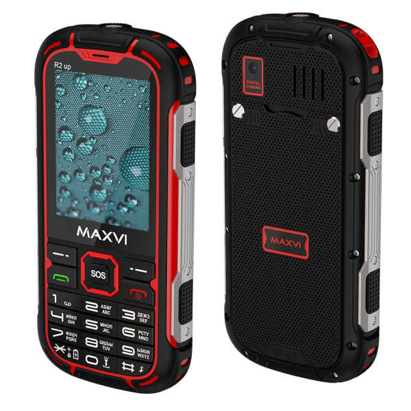 Сотовый Maxvi R2 up Red 2sim/2.8"/320*240/microSD/1.3МП/Bt/4000мАч/моноблок