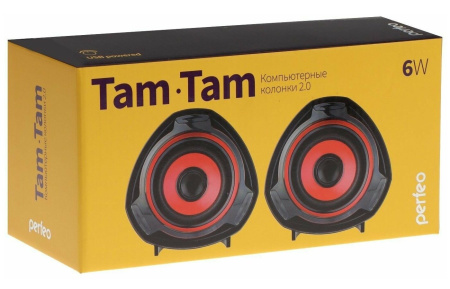 Актив.колонки 2.0 Perfeo Tam-Tam 3Вт, USB, пластик, Black