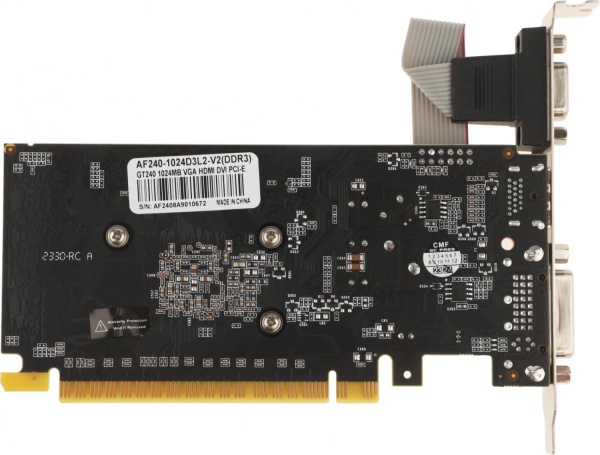 Видеокарта Afox PCI-E 2.0 AF240-1024D3L2-V2 NVIDIA GeForce GT 240 1Gb 128bit DDR3 550/1334 DVIx1 HDMIx1 CRTx1 HDCP Ret low profile
