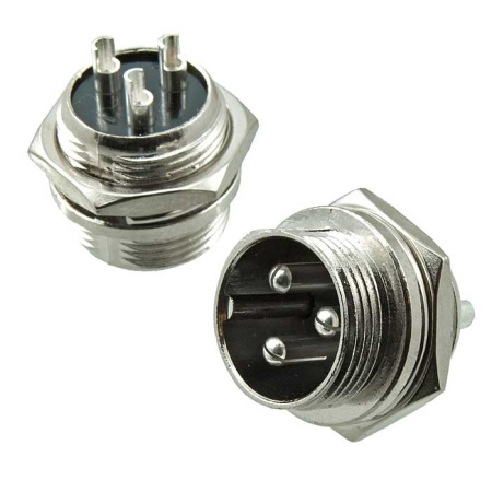 Разъем GX16  3pin, вилка на корпус