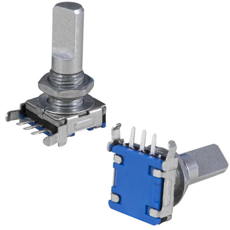 Энкодер инкрементальный EC11, угловой, 15 импульсов, 11.7*13.75мм, вал с лыской