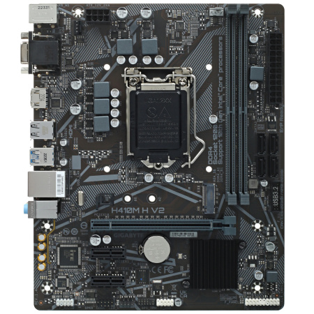 Мат.плата S1200 Q470 Gigabyte H410M H V2 2.1 (mATX,2DDR4,M.2,PCI-E16,2PCI-E,VGA,HDMI,PC2933)