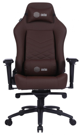 Кресло игровое Cactus CS-CHR-0112BR коричневый сиденье коричневый эко.кожа с подголов. крестовина металл пластик черный