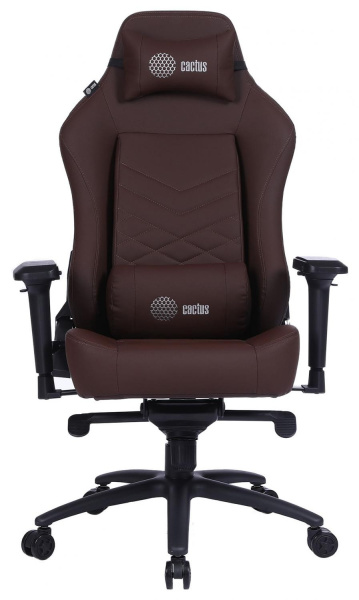 Кресло игровое Cactus CS-CHR-0112BR коричневый сиденье коричневый эко.кожа с подголов. крестовина металл пластик черный