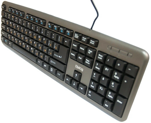 Клавиатура USB Dialog KM-025U мембранная, 104 клавиши, Black