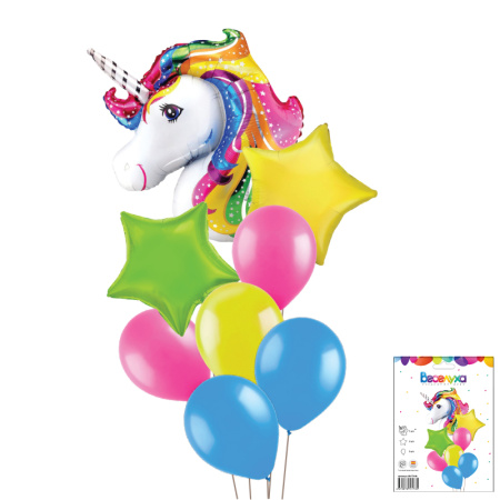 Шары воздушные "Единорог" набор, 8шт. (901774-N)