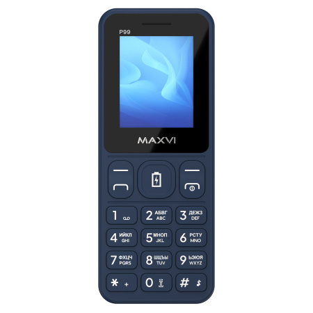 Сотовый Maxvi P99 Blue 2sim/2.0"/160*128/microSD/0.3МП/Bt/2500мАч/моноблок