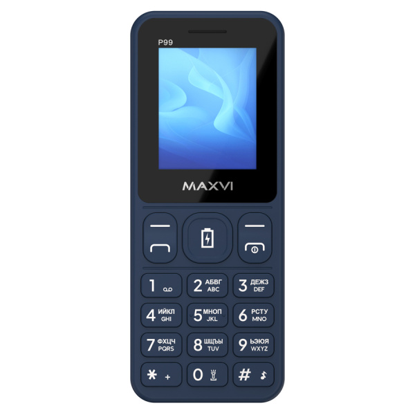Сотовый Maxvi P99 Blue 2sim/2.0"/160*128/microSD/0.3МП/Bt/2500мАч/моноблок