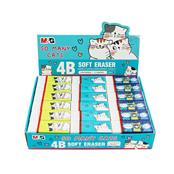 Ластик M&G "So Many Cats" белый, ПВХ (AXP963J1)