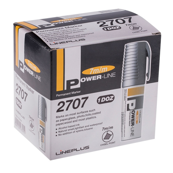 Маркер перманентный "PER-2707" 7мм., скошенный, черный