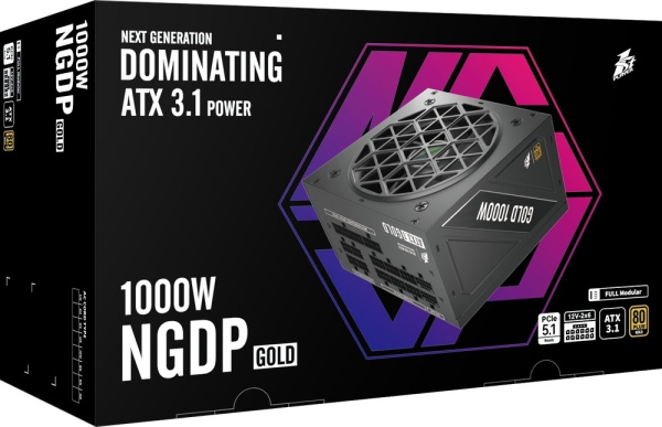 Блок питания 1000Вт 1STPLAYER NGDP 1000W (APFC,120мм,3PCI-E,12VHPWR,8SATA,80+Gold,модульный)[HA-1000BA4]