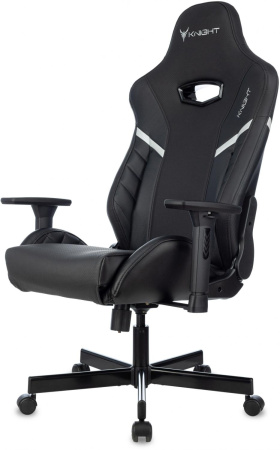 Кресло игровое Knight Thunder 5X черный экокожа крестов. металл