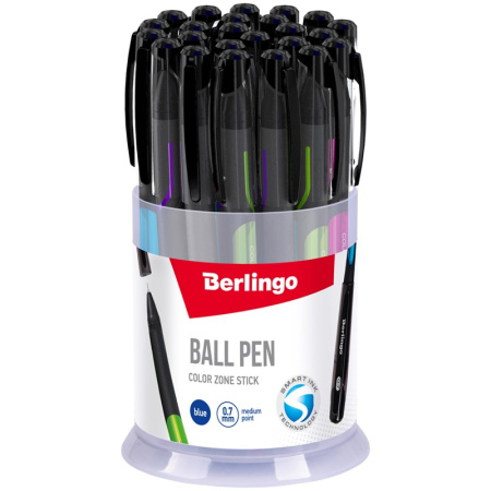 Ручка шариковая BERLINGO "ColorZone stick" 0,7мм., синяя (CBp_70950)