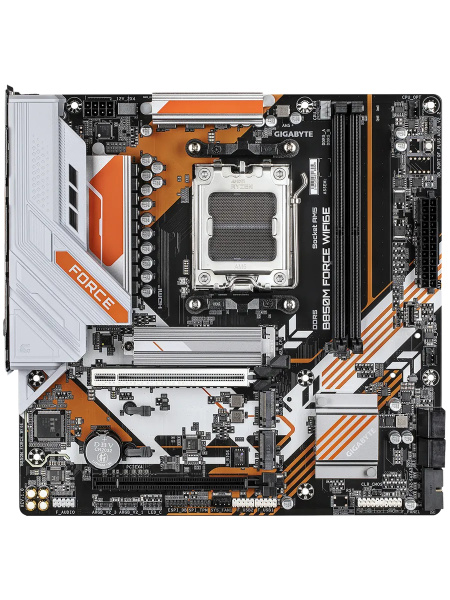 Мат.плата SocAM5 AMD B850 GIGABYTE B850M FORCE WF6E (mATX,2DDR5,3M.2,2PCI-E16,HDMI,DP,PC9600,Wi-Fi 6,BT 5.3)