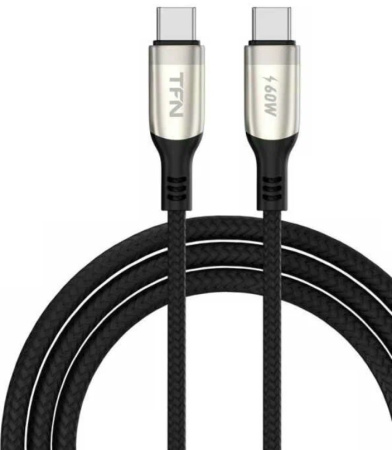 Кабель USB Type-C (m) - Type-C (m) TFN, TPE 1.2м,нейлон, никель (TFN-C-BLZ-C C1M-NI)