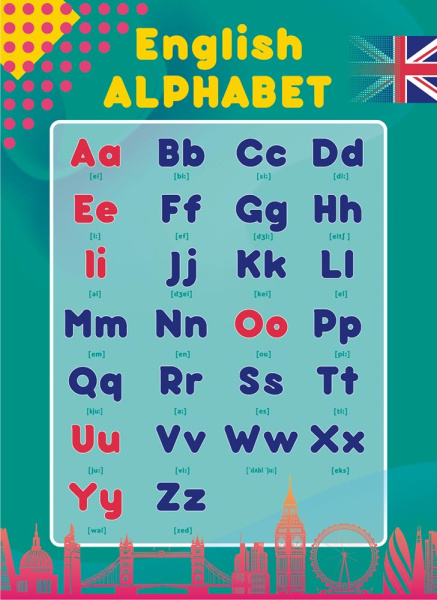 Плакат А4 "Алфавит английский" 115г/ОГБ-279
