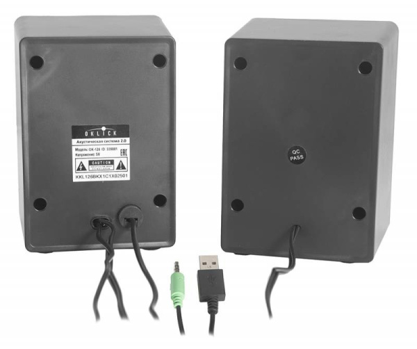 Актив.колонки 2.0 Оклик OK-126 6Вт, пластик, Black