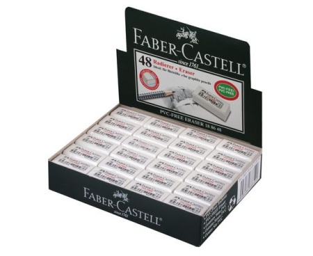 Ластик Faber-Castell "PVC-Free", прямоугольный 31*16*11мм (188648)