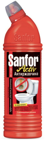 Средство чистящее SANFOR для туалета  "Activ. Антиржавчина", гель, 750мл