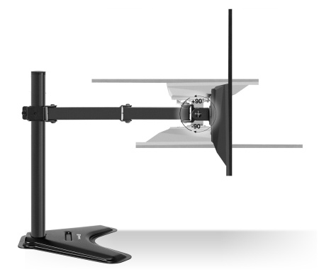Кронштейн для двух мониторов ExeGate EDM2-3210-11D 15"-32" VESA 75x75, 100x100, макс. нагрузка на один кронштейн 10 кг, наклон -90°/+90°, поворот -90°