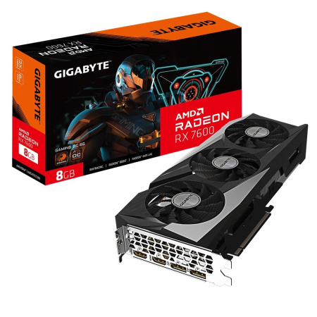 Видеокарта/ VGA GIGABYTE AMD RADEON RX 7600 GAMING OC 8G 8GB, GDDR6/128-bit, PCIe 4.0, 2xHDMI 2.1a, 2xDP, 2.5-slot
