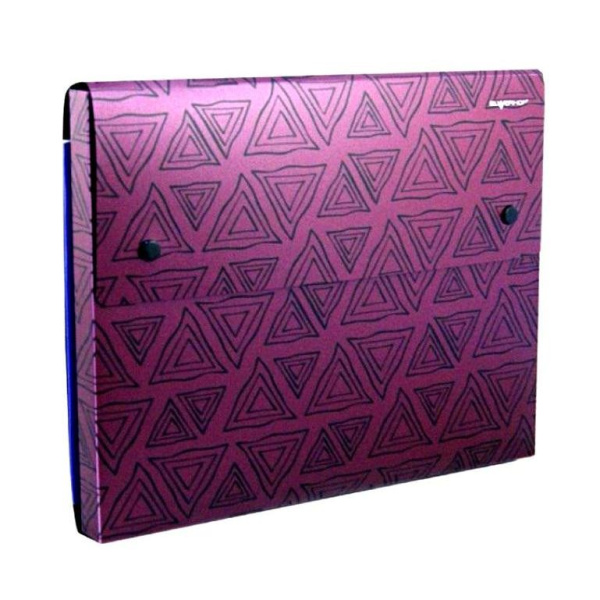 Папка-конверт Silwerhof "DELTA" на 2 кнопках, 4 отделения, гранатовая (255032-24)