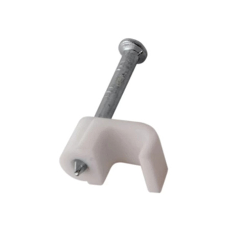 Крепеж кабеля плоский  4х2мм, уп. 50шт, пластик, белый, -40..+80, гвоздь, Rexant 07-4204