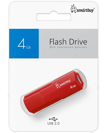 Флеш-накопитель USB2.0 4GB Smartbuy CLUE (SB4GBCLU-R) красный