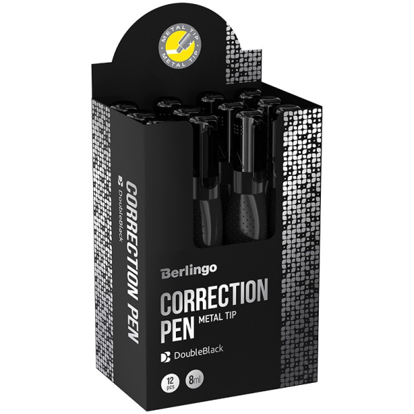 Корректирующий карандаш BERLINGO "Double Black" 08мл. мет. наконечник (KR_08005)