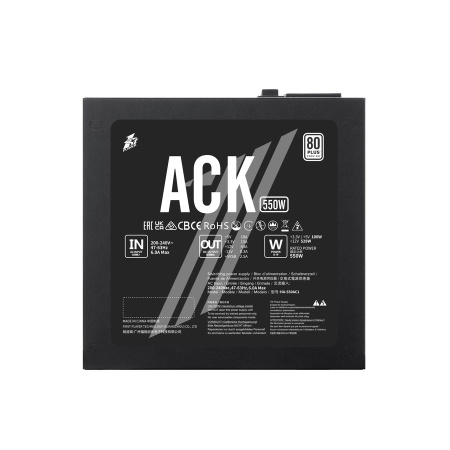 Блок питания 550Вт 1STPLAYER ACK 550W (APFC,140мм,2PCI-E,6SATA,80+)[HA-550AC1]
