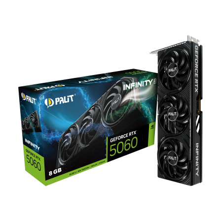 Видеокарта GeForce RTX5060 Palit 8Гб Infinity 3 GDDR7,128bit HDMI,3DP (NE75060019P1-GB2063S) ret