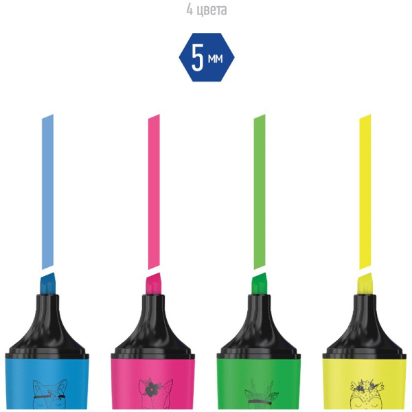 Маркер текстовыделитель BERLINGO "Textline HL100", мини, ассорти, 1-5мм (T1099_50)