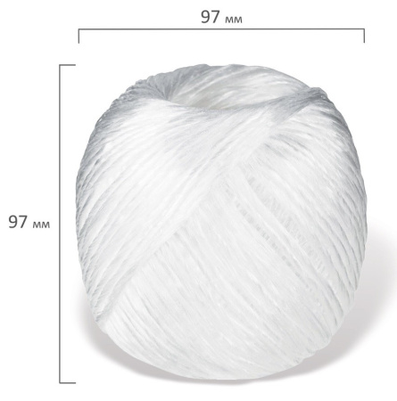 Шпагат полипропиленовый BRAUBERG, 2мм, длина 125м, 1600текс (600398)