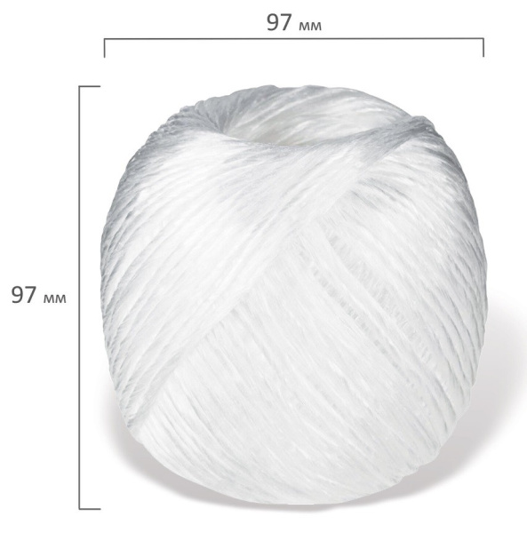 Шпагат полипропиленовый BRAUBERG, 2мм, длина 125м, 1600текс (600398)