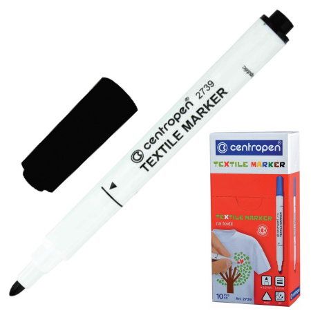 Маркер для ткани CENTROPEN "Textile Marker 2739" черный, 1,8мм