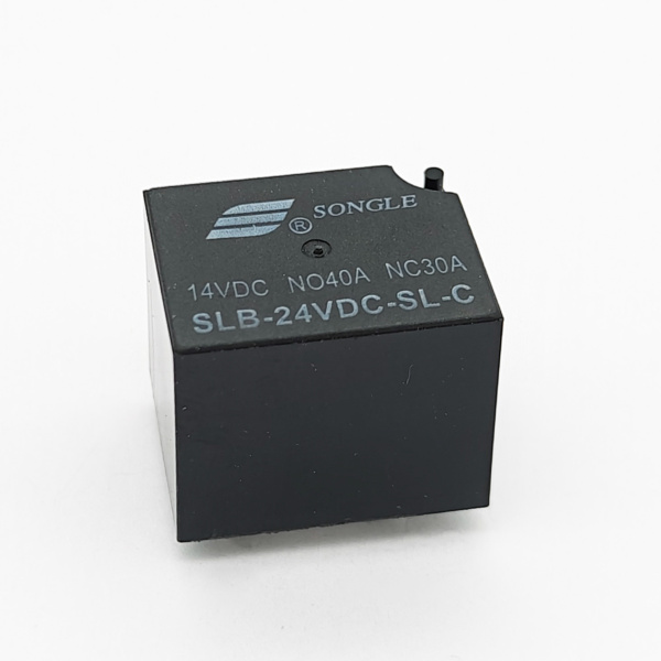 Реле электромагнитное DC 24в, 30а, SPDT, 26*21*21мм, Songle (4119) SLB-24VDC-SL-C