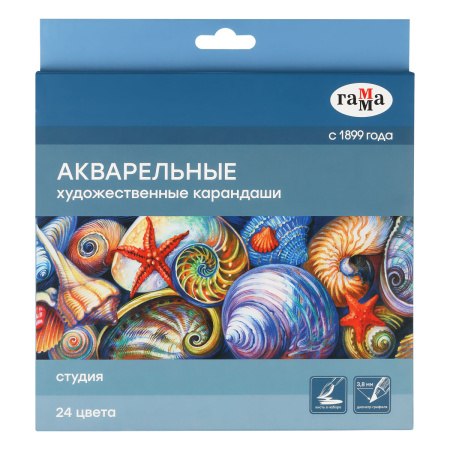 Карандаши акварельные 24 цв. ГАММА "Студия" 110822_24