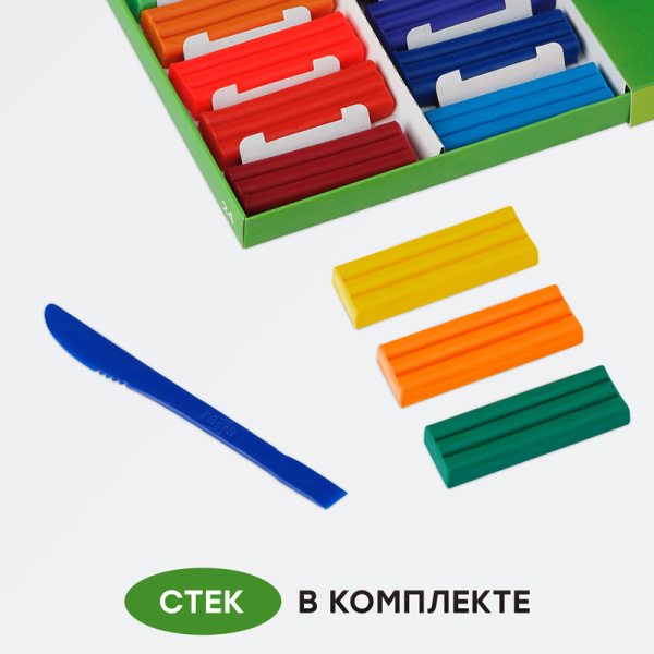 Пластилин 24цв. ГАММА "Пчелка" восковой, со стеком (190820201)