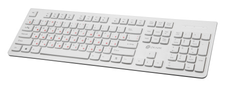 Клавиатура USB Oklick 505M slim, 104 клавиши, White