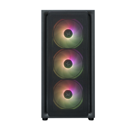 Корпус mATX Б_БП XASTRA A411M 4ARGB-FC Black (USB3.0,Audio,черный,Mesh,4х120мм ARGB+PWM FC fans,CPU Cooler до 165мм, VGA до 340мм)