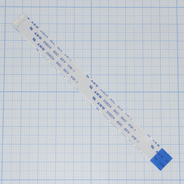 Шлейф FPC/FFC, шаг=1.0мм,  9контактов, l=120mm, анизотропный(reverse)