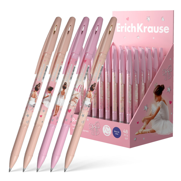 Ручка шариковая Erich Krause "R-301 Stick&Grip Pointes " 0.7мм., синяя (61270)