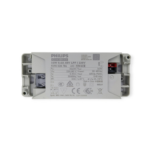 Драйвер светодиодный (LED)  400мА, 30..40в, 16вт, IP20, Philips CertaDrive 16W LPF 9290028786