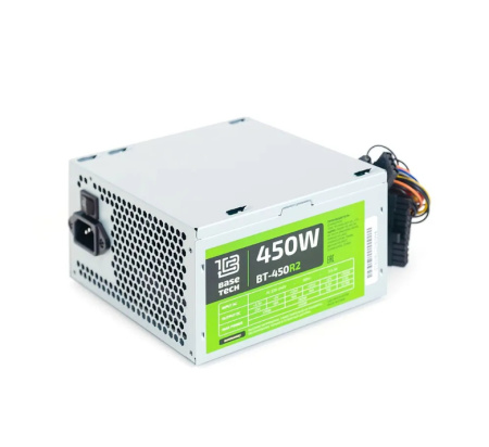 Блок питания 450Вт BaseTech R2 (120мм,3SATA,кабель 220V в комплекте)[BT-450R2]