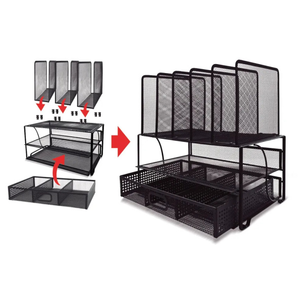 Настольный органайзер BRAUBERG "Germanium" металлический, черный (272474)