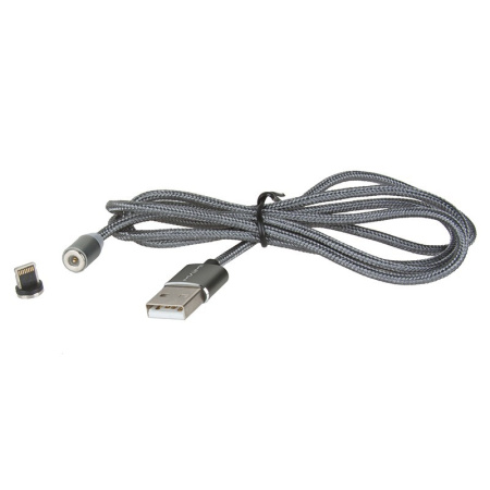 Кабель Lightning (m) - USB(m) MAIMI X30 1м, 3А, магнитный, графит