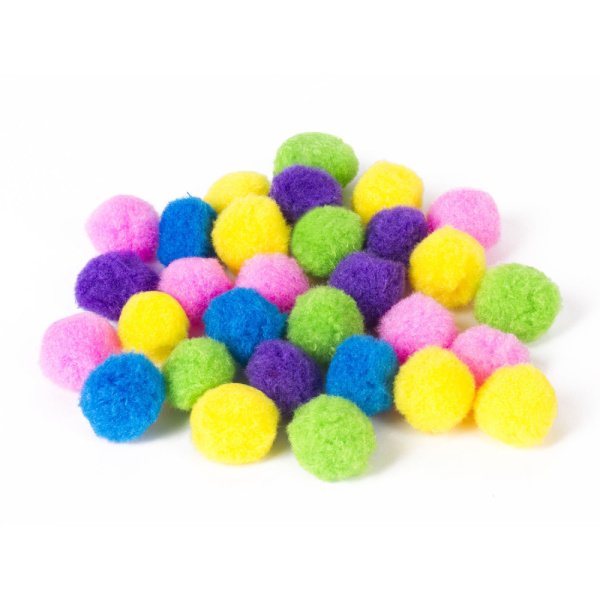 Помпоны для творчества, 5 цветов, 25мм, 30шт., ОСТРОВ СОКРОВИЩ, 661424